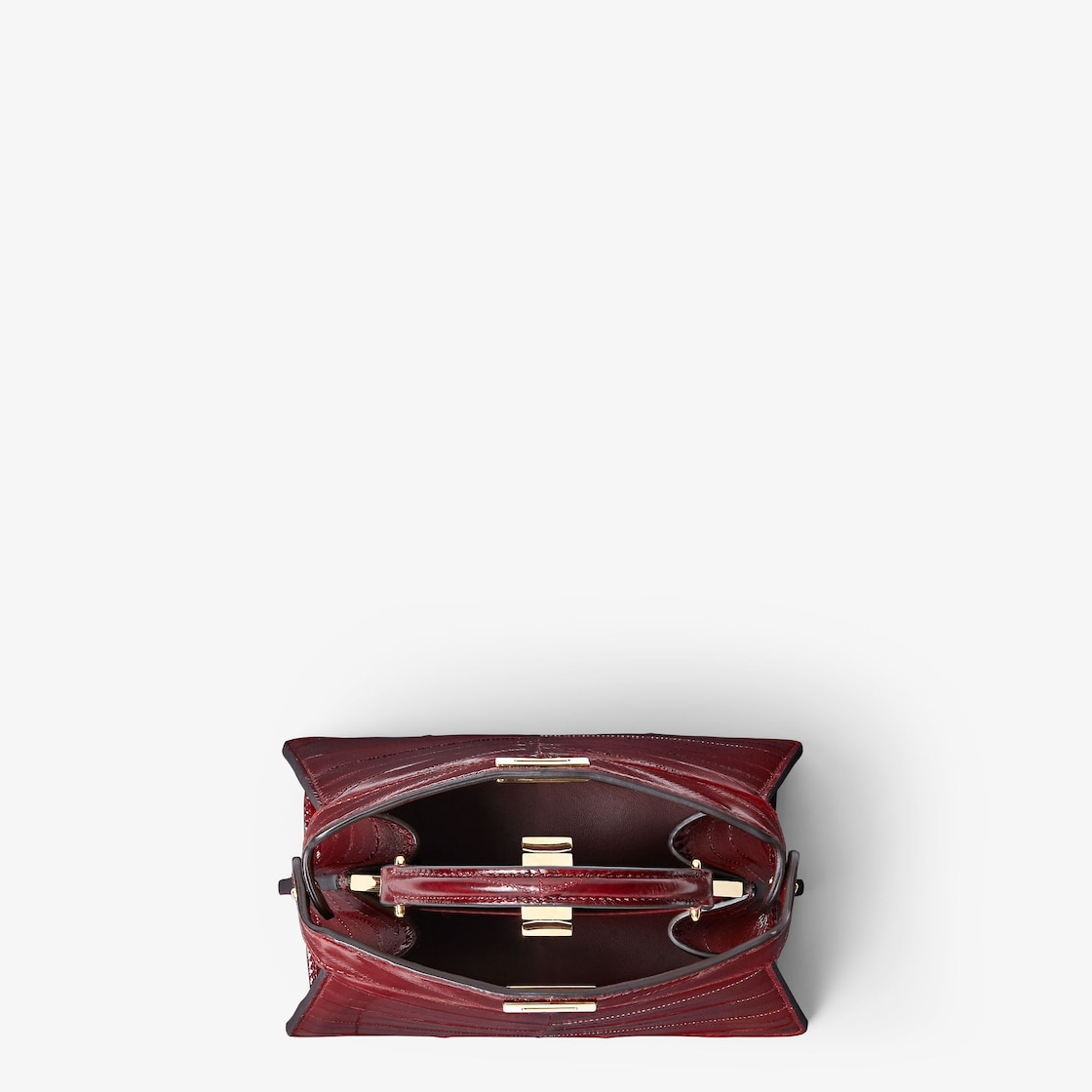 FENDI Peekaboo ISeeU Petite Burgundy inlaid hagfish leather bag - Image 2